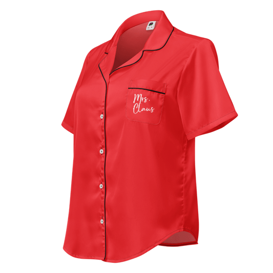 Mrs. Claus Silky Red PJ Top