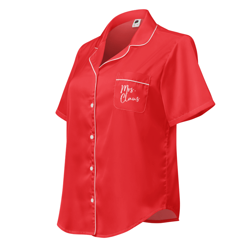 Mrs. Claus Silky Red PJ Top
